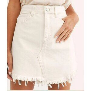 Free People raw hem denim skirt in coconut Size 26 NWT